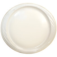 International Tableware York 10 7/8" x 10" Ivory (American White) Embossed Stoneware Platter - 24/Case