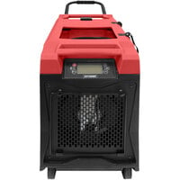XPOWER XD-85L2-Red 145 Pint Commercial Dehumidifier with Automatic Purge Pump, Drainage Hose, Storage Compartment, and Wheels