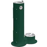 Halsey Taylor Endura II 4400DBFRKEVG Evergreen Non-Filtered Freeze-Resistant Outdoor Tubular Pedestal Drinking Fountain with Pet Station