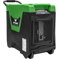 XPOWER XD-85L2-Green 145 Pint Commercial Dehumidifier with Automatic Purge Pump, Drainage Hose, Storage Compartment, and Wheels