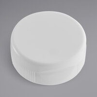 38/400 White Plastic Flip Top Lid with Pressure Sensitive Liner - 2000/Case