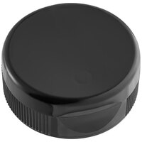 38/400 Black Plastic Flip Top Lid with Pressure Sensitive Liner - 1700/Case