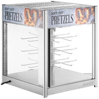 ServIt PDW18D2P 18 inch Self-Service Pizza Warmer with Rotating 4-Shelf Pizza Rack and Pretzel Rack