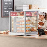 ServIt PDW18D1P 18 inch Full-Service Pizza Warmer with Rotating 4-Shelf Pizza Rack and Pretzel Rack