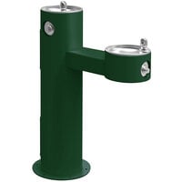 Halsey Taylor Endura II 4420FRKEVG Evergreen Non-Filtered Freeze-Resistant Outdoor Tubular Bi-Level Pedestal Drinking Fountain