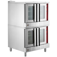 Cooking Performance Group FGC-20-DDNK Deep Depth Double Deck Full Size Natural Gas Convection Oven with Legs - 120,000 BTU