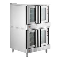 Cooking Performance Group FGC-20-DDNK Deep Depth Double Deck Full Size Natural Gas Convection Oven with Legs - 120,000 BTU