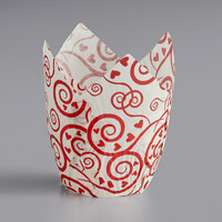 Enjay Valentine's Print Tulip Baking Cup 2 inch x 3 1/4 inch - 1000/Case