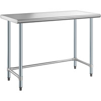 Steelton 24 inch x 48 inch 18-Gauge 430 Stainless Steel Open Base Work Table