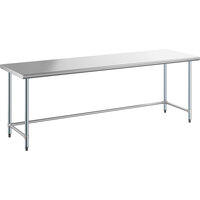 Steelton 30 inch x 96 inch 18-Gauge 430 Stainless Steel Open Base Work Table