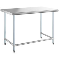 Steelton 30 inch x 48 inch 18-Gauge 430 Stainless Steel Open Base Work Table