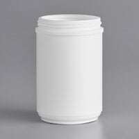25 oz. White HDPE Plastic Canister - 144/Case