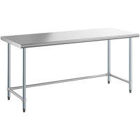 Steelton 30 inch x 72 inch 18-Gauge 430 Stainless Steel Open Base Work Table