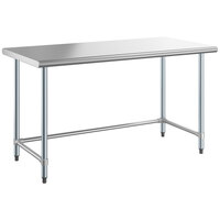 Steelton 30 inch x 60 inch 18-Gauge 430 Stainless Steel Open Base Work Table
