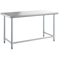 Steelton 30 inch x 60 inch 18-Gauge 430 Stainless Steel Open Base Work Table