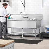 Regency Spec Line 69 inch 14 Gauge Stainless Steel Three Compartment Commercial Sink - 20 inch x 28 inch x 14 inch Bowls