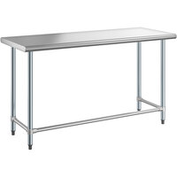 Steelton 24 inch x 60 inch 18-Gauge 430 Stainless Steel Open Base Work Table