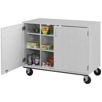 I.D. Systems 36 inch Tall Fashion Grey Mobile Cubbie Storage Cart with Locking Doors 80240F36010