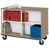 I.D. Systems 36 inch Tall Pepperdust Double Sided Mobile Book Cart 80103Z36027