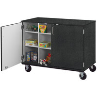 I.D. Systems 36 inch Tall Graphite Nebula Mobile Cubbie Storage Cart with Locking Doors 80240F36057