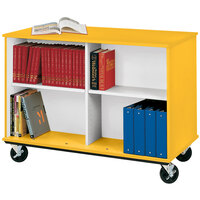 I.D. Systems 36 inch Tall Sun Yellow Double Sided Mobile Book Cart 80103Z36042