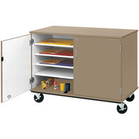 I.D. Systems 36 inch Pepperdust Slotted Storage Cart with Locking Door 80117F36027