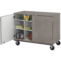 I.D. Systems 36 inch Tall Grey Nebula Mobile Cubbie Storage Cart with Locking Doors 80240F36059