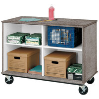 I.D. Systems 36 inch Tall Grey Nebula Open Divided Storage Cart 80138Z36059