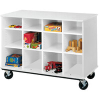I.D. Systems 36 inch Tall Fashion Grey Open Mobile Cubbie Storage Cart 80239Z36010