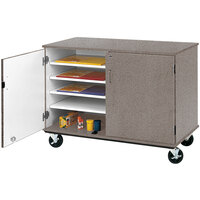 I.D. Systems 36 inch Grey Nebula Slotted Storage Cart with Locking Door 80117F36059