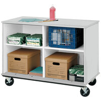 I.D. Systems 36 inch Tall Fashion Grey Open Divided Storage Cart 80138Z36010
