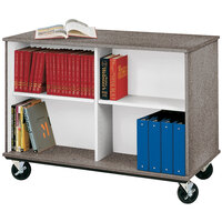 I.D. Systems 36 inch Tall Grey Nebula Double Sided Mobile Book Cart 80103Z36059