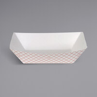Dixie 3 lb. Red Plaid Poly Coated Paper Food Tray - 500/Case