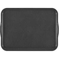 Cambro Camwear 14" x 18" Smoked Metal Non-Skid Polycarbonate Fast Food Tray with Handles 1418CWNSH485 - 12/Pack