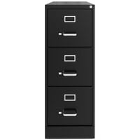 Hirsh Industries 24856 Black Three-Drawer Vertical Letter File Cabinet - 15 inch x 22 inch x 40 inch