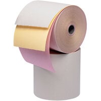Point Plus 3 inch x 67' Carbonless 3-Ply Cash Register POS Paper Roll Tape - 50/Case