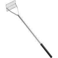Fourté 36" Chrome Plated Square-Faced Potato / Bean Masher with Stainless Steel Handle