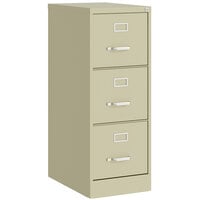 Hirsh Industries 24855 Putty Three-Drawer Vertical Letter File Cabinet - 15 inch x 22 inch x 40 inch