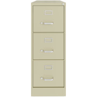 Hirsh Industries 24855 Putty Three-Drawer Vertical Letter File Cabinet - 15 inch x 22 inch x 40 inch