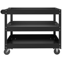 Hirsh Industries 36 inch x 24 inch Black Three-Shelf Steel Utility Cart 24075
