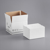 Lavex Packaging Insulated Shipping Box with Foam Cooler 8 1/4 inch x 6 1/4 inch x 4 1/2 inch - 1 1/2 inch Thick