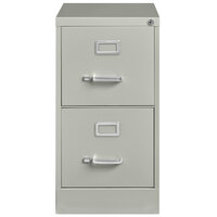 Hirsh Industries 22732 Light Gray Two-Drawer Vertical Letter File Cabinet - 15 inch x 22 inch x 28 3/8 inch