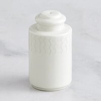 RAK Porcelain Leon 3 15/16" Ivory Embossed Porcelain Pepper Shaker - 6/Case