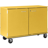 I.D. Systems 20 inch x 48 inch x 40 inch Sun Yellow 51 Compartment Band / Orchestra Folio Storage with Locking Doors 89352 484020 D042