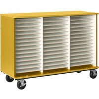I.D. Systems 20 inch x 48 inch x 40 inch Sun Yellow 51 Compartment Band / Orchestra Folio Storage 89350 484020 Z042