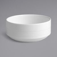RAK Porcelain Rondo 16.3 oz. Ivory Embossed Porcelain Stackable Bowl - 12/Case
