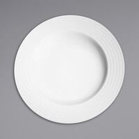 RAK Porcelain Rondo 11 13/16" Ivory Embossed Wide Rim Porcelain Deep Plate - 6/Case