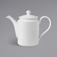 RAK Porcelain Rondo 11.9 oz. Ivory Embossed Porcelain Coffee Pot and Lid - 4/Case