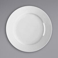 RAK Porcelain Rondo 9 7/16" Ivory Embossed Wide Rim Porcelain Flat Plate - 12/Case