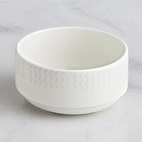 RAK Porcelain Leon 16.3 oz. Ivory Embossed Porcelain Stackable Bowl - 12/Case